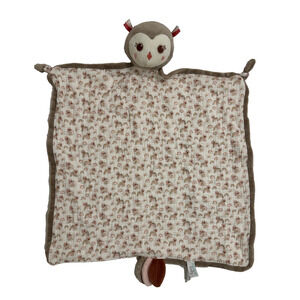 Douglas Baby Nova Owl Pink Brown Rainbow Muslin Knotted Lovey Security Blanket